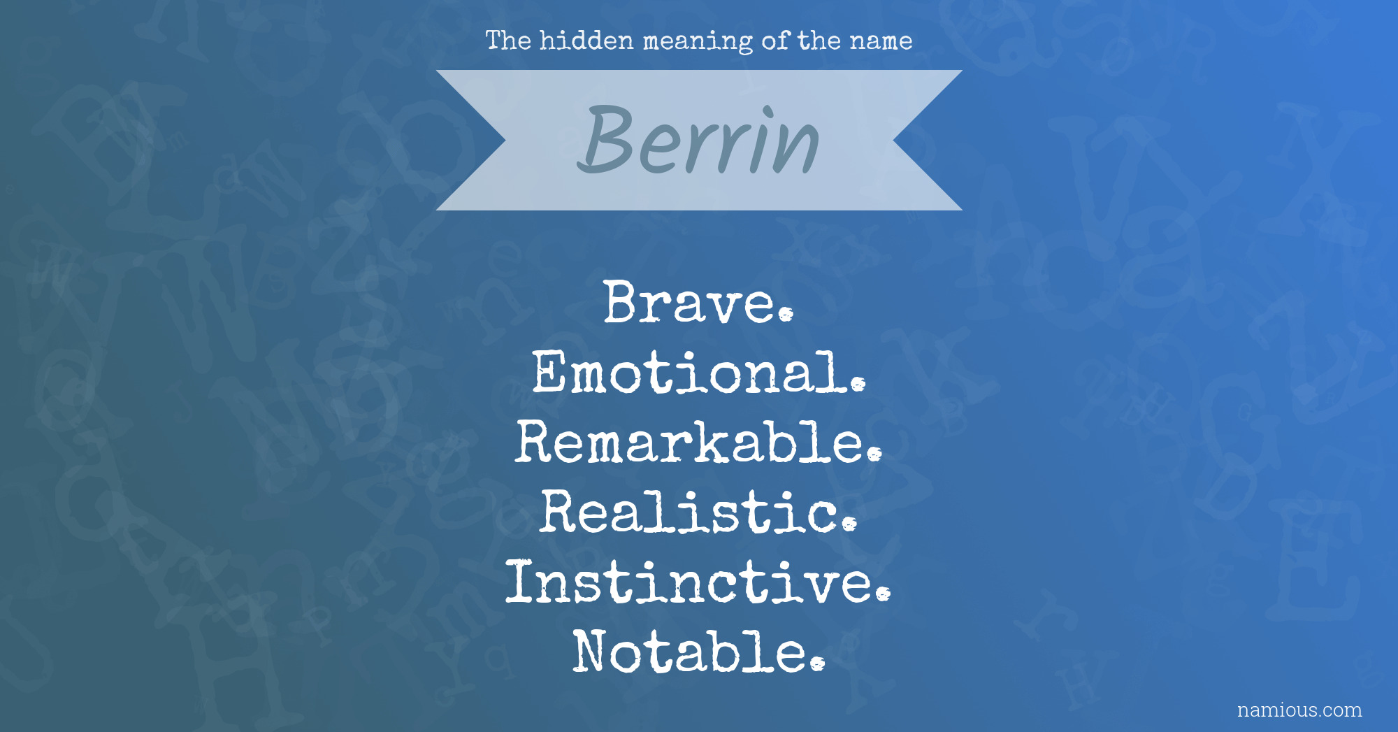 The hidden meaning of the name Berrin