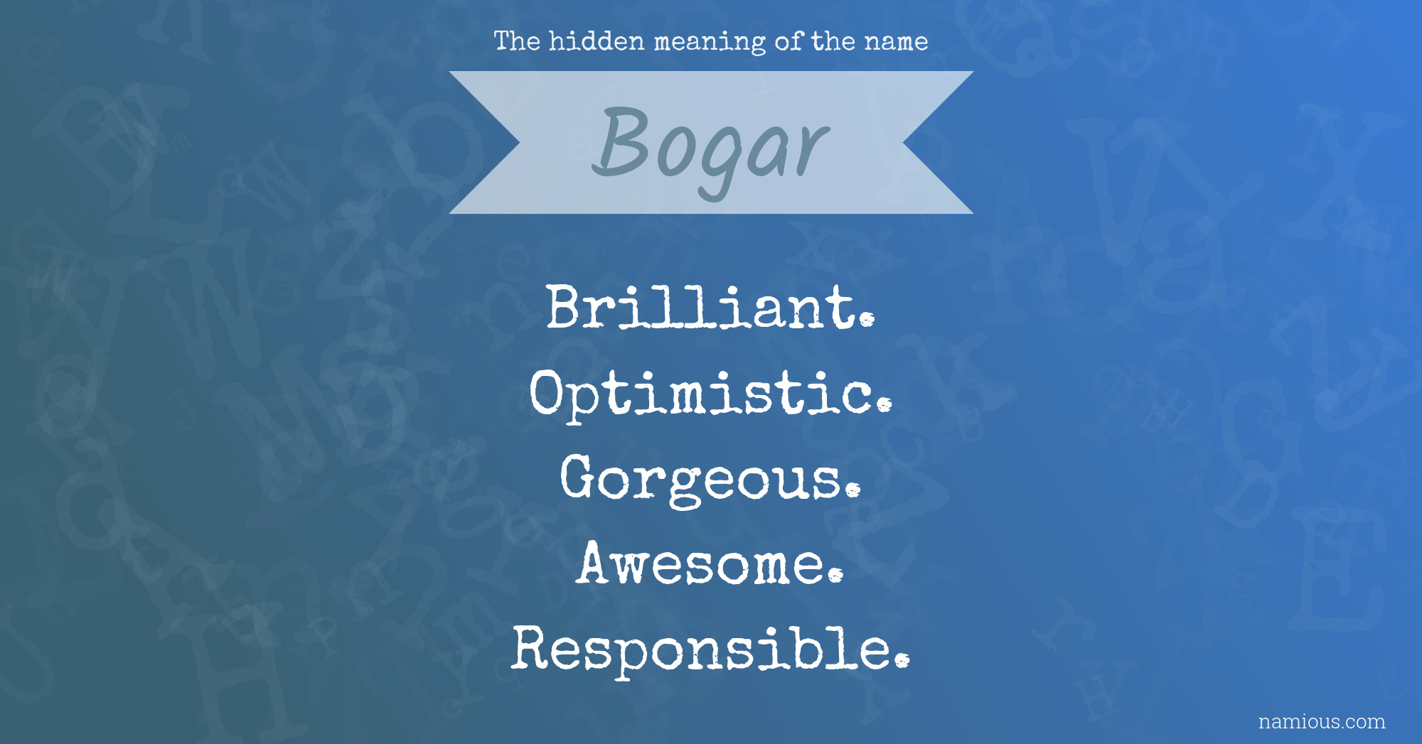 The hidden meaning of the name Bogar