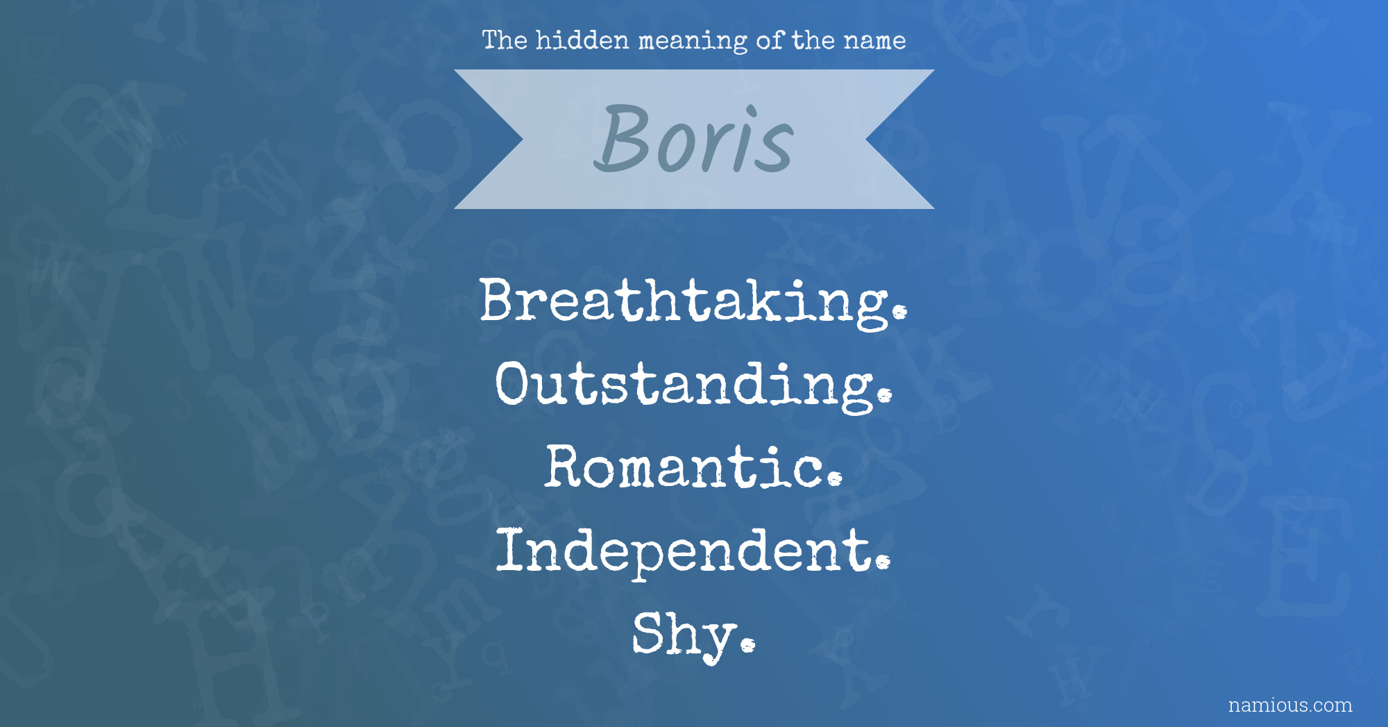 The hidden meaning of the name Boris