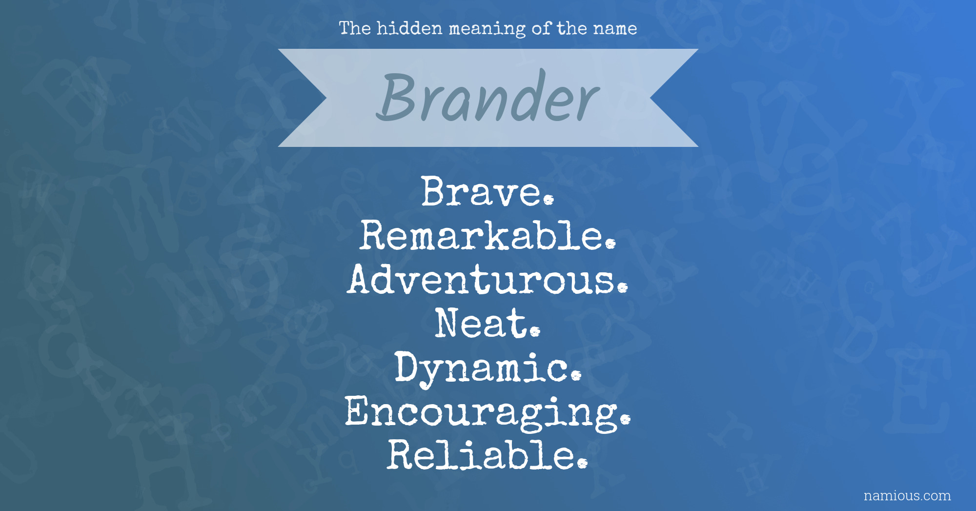 The hidden meaning of the name Brander