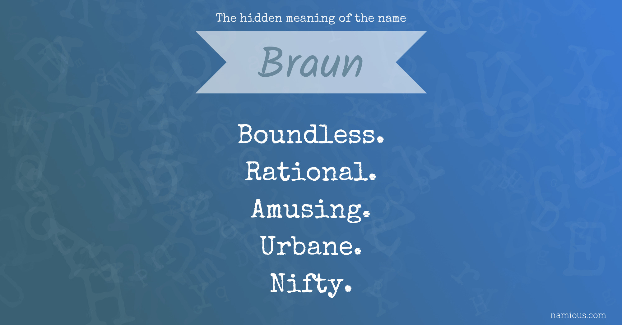 The hidden meaning of the name Braun