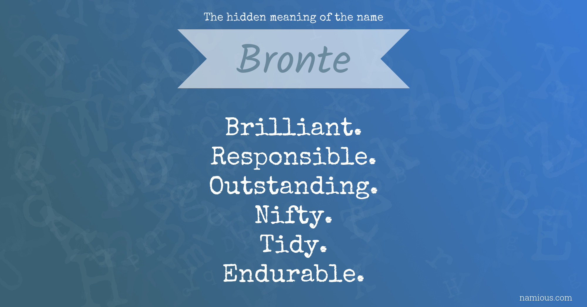 The hidden meaning of the name Bronte