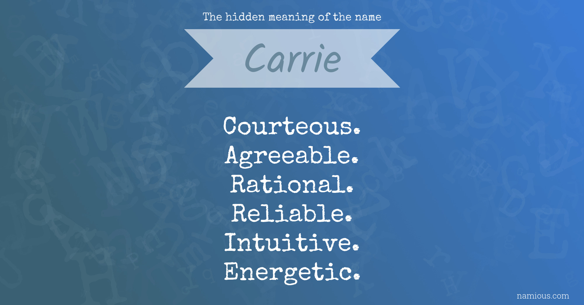 The hidden meaning of the name Carrie