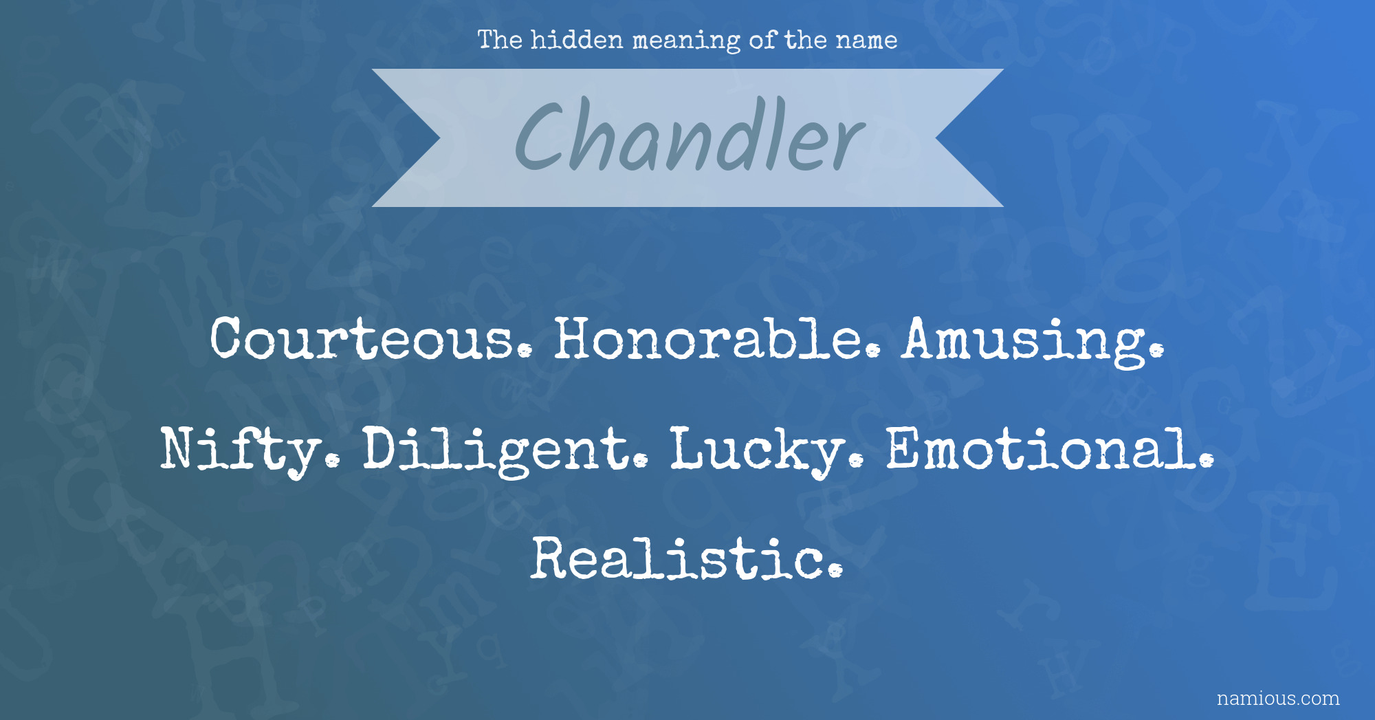 The hidden meaning of the name Chandler
