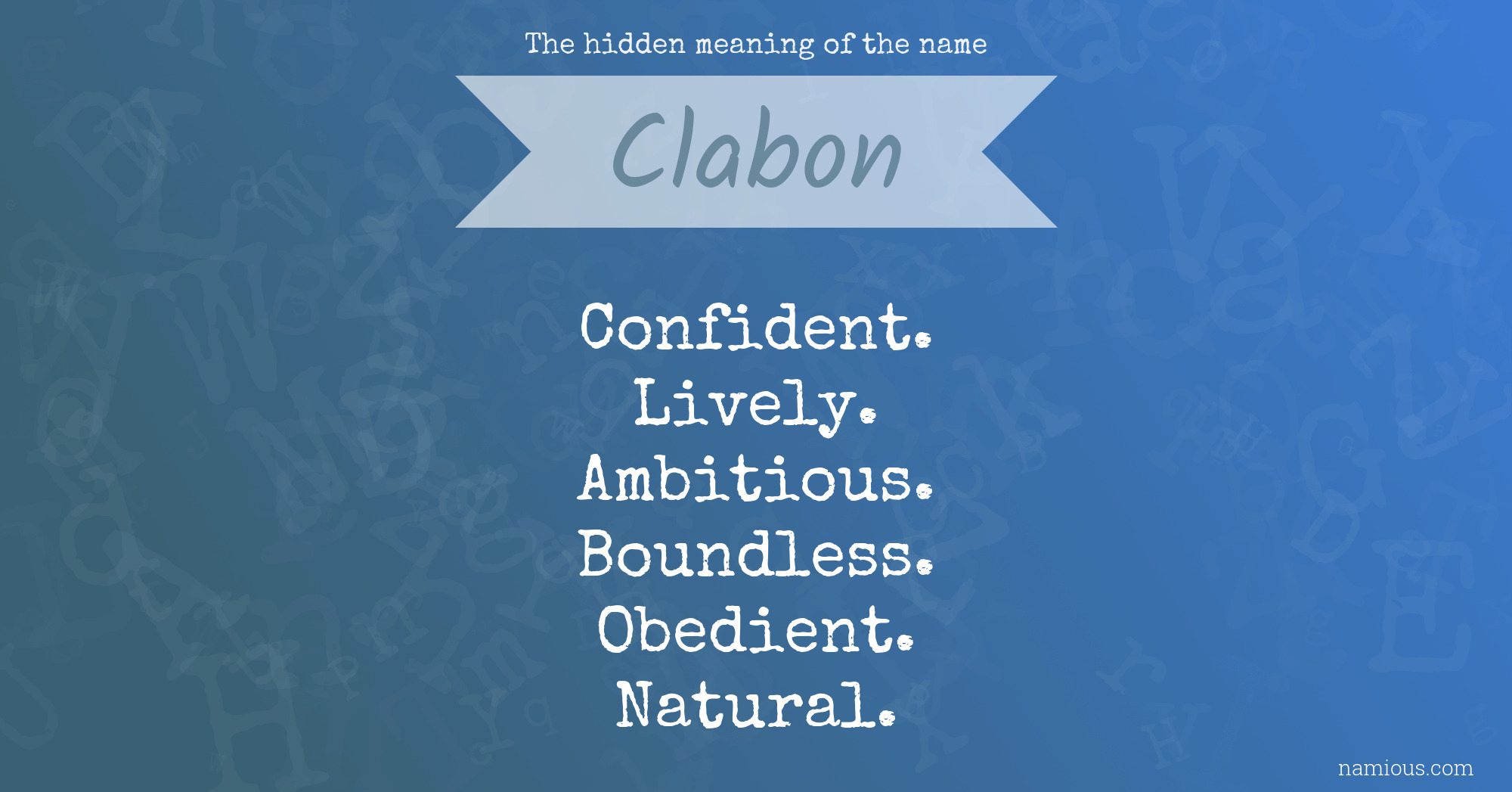 The hidden meaning of the name Clabon