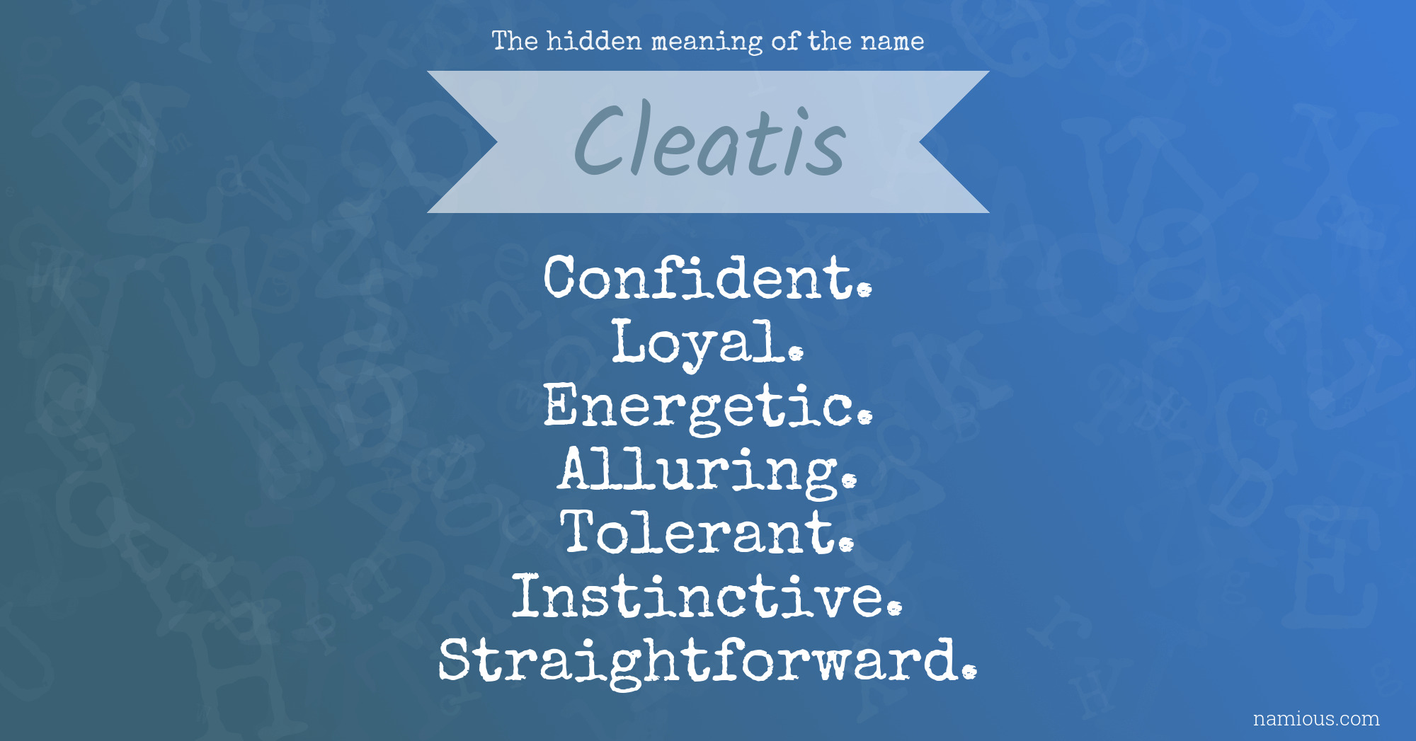 The hidden meaning of the name Cleatis