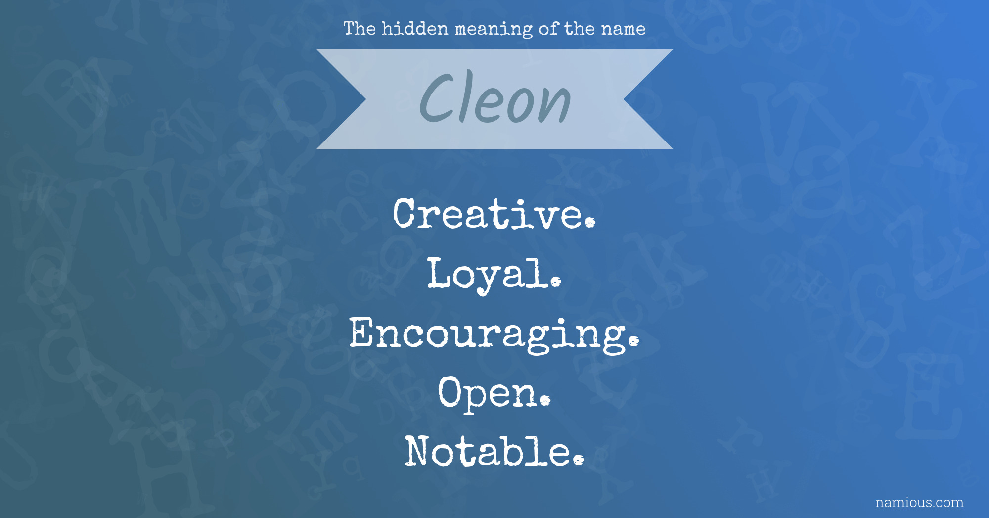 The hidden meaning of the name Cleon