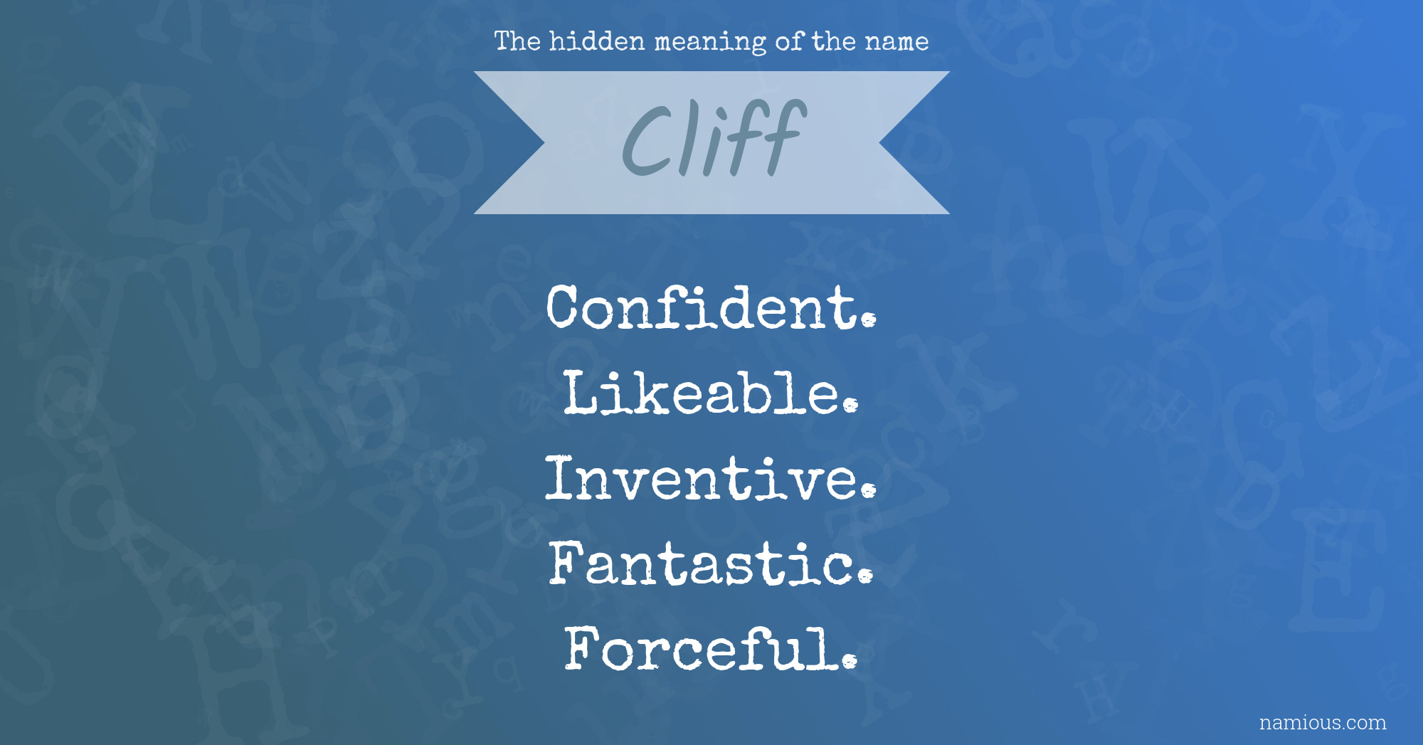 The hidden meaning of the name Cliff