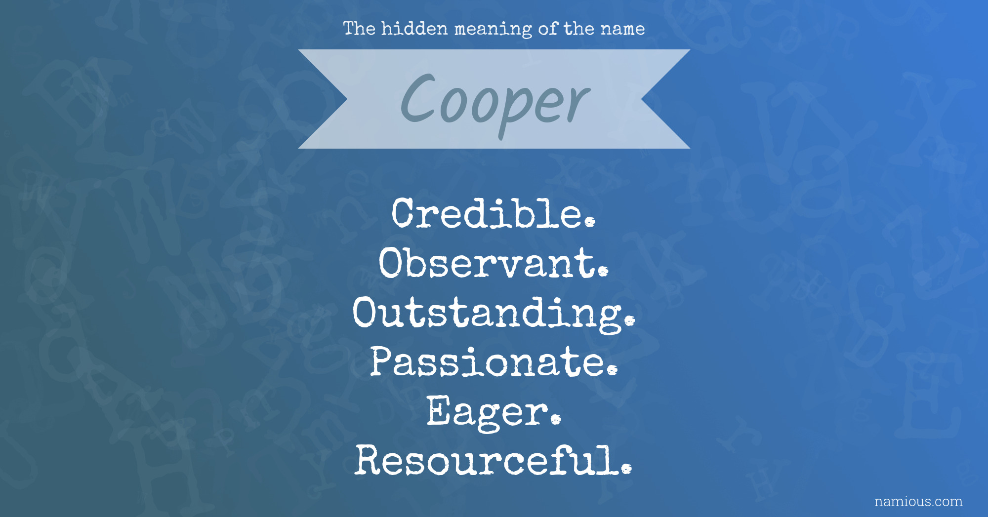 The hidden meaning of the name Cooper