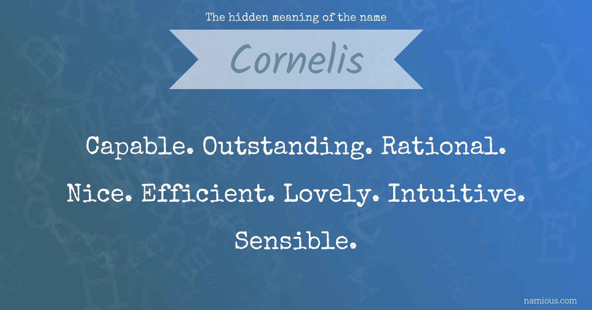 The hidden meaning of the name Cornelis
