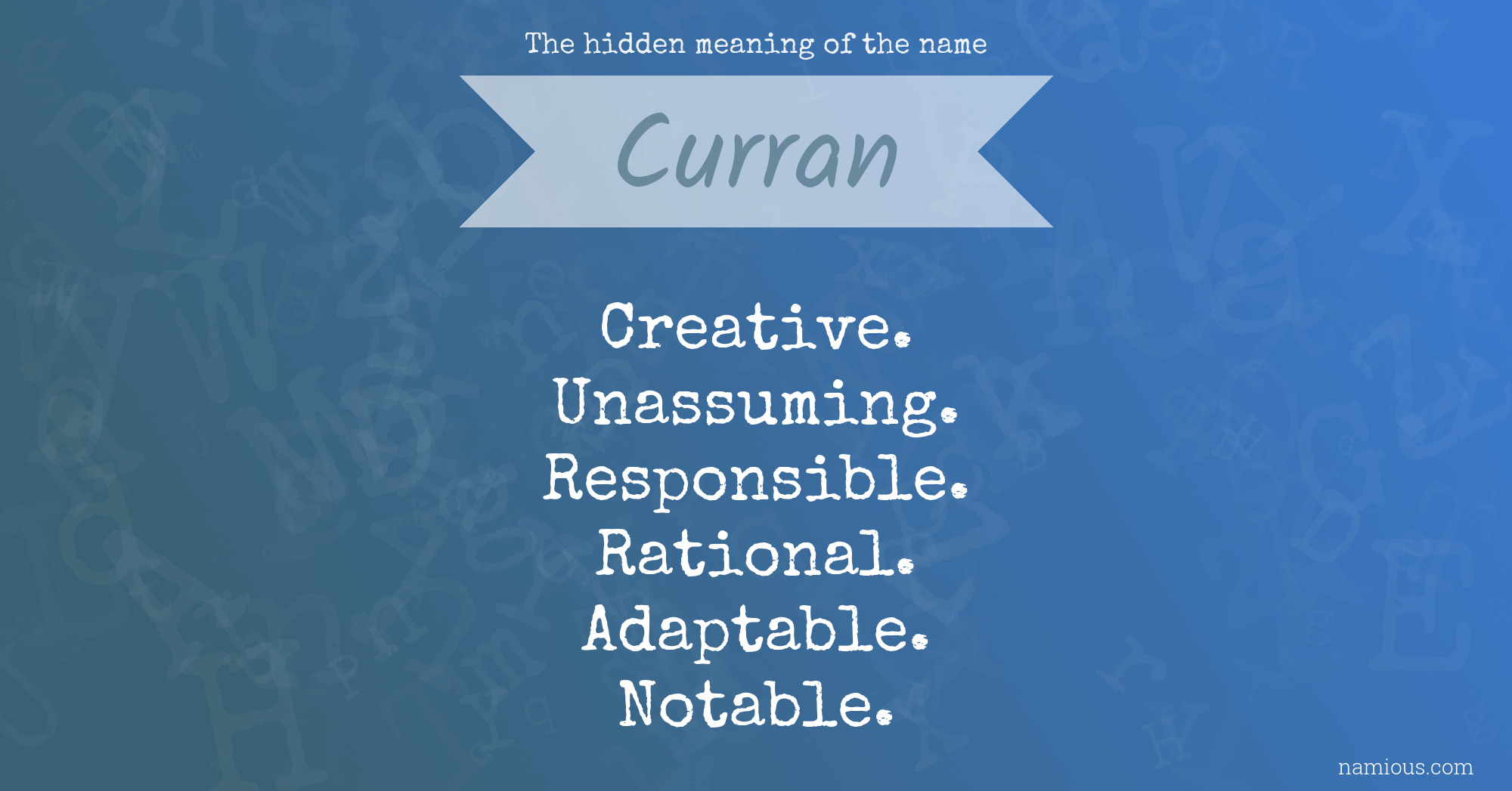 The hidden meaning of the name Curran