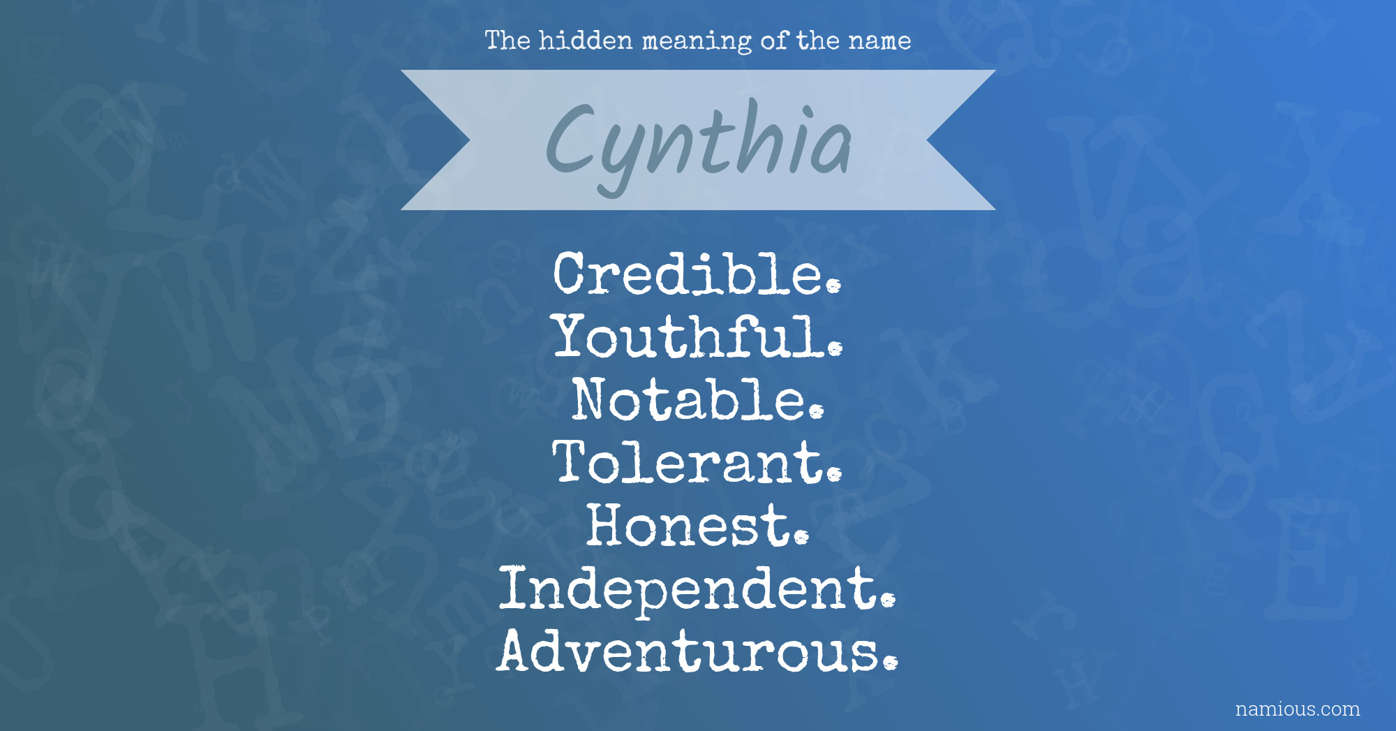 The hidden meaning of the name Cynthia