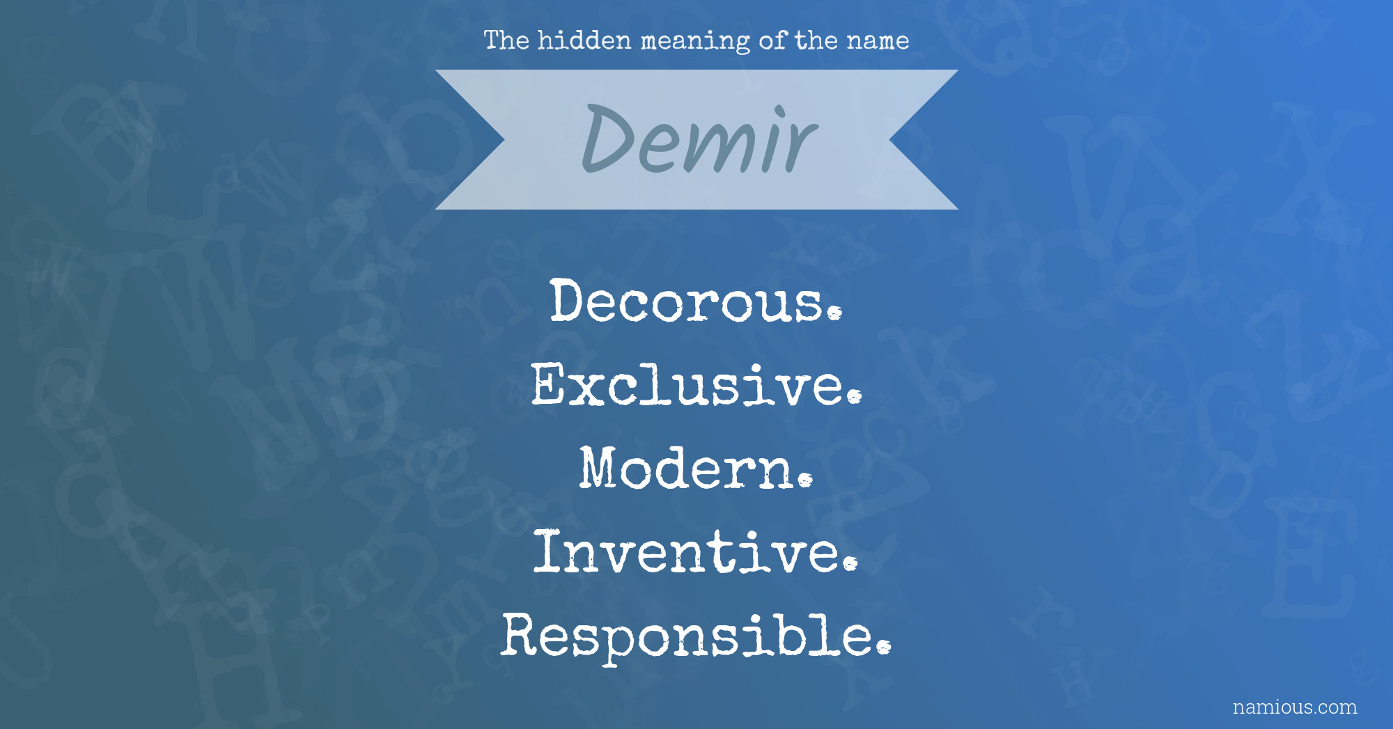 The hidden meaning of the name Demir