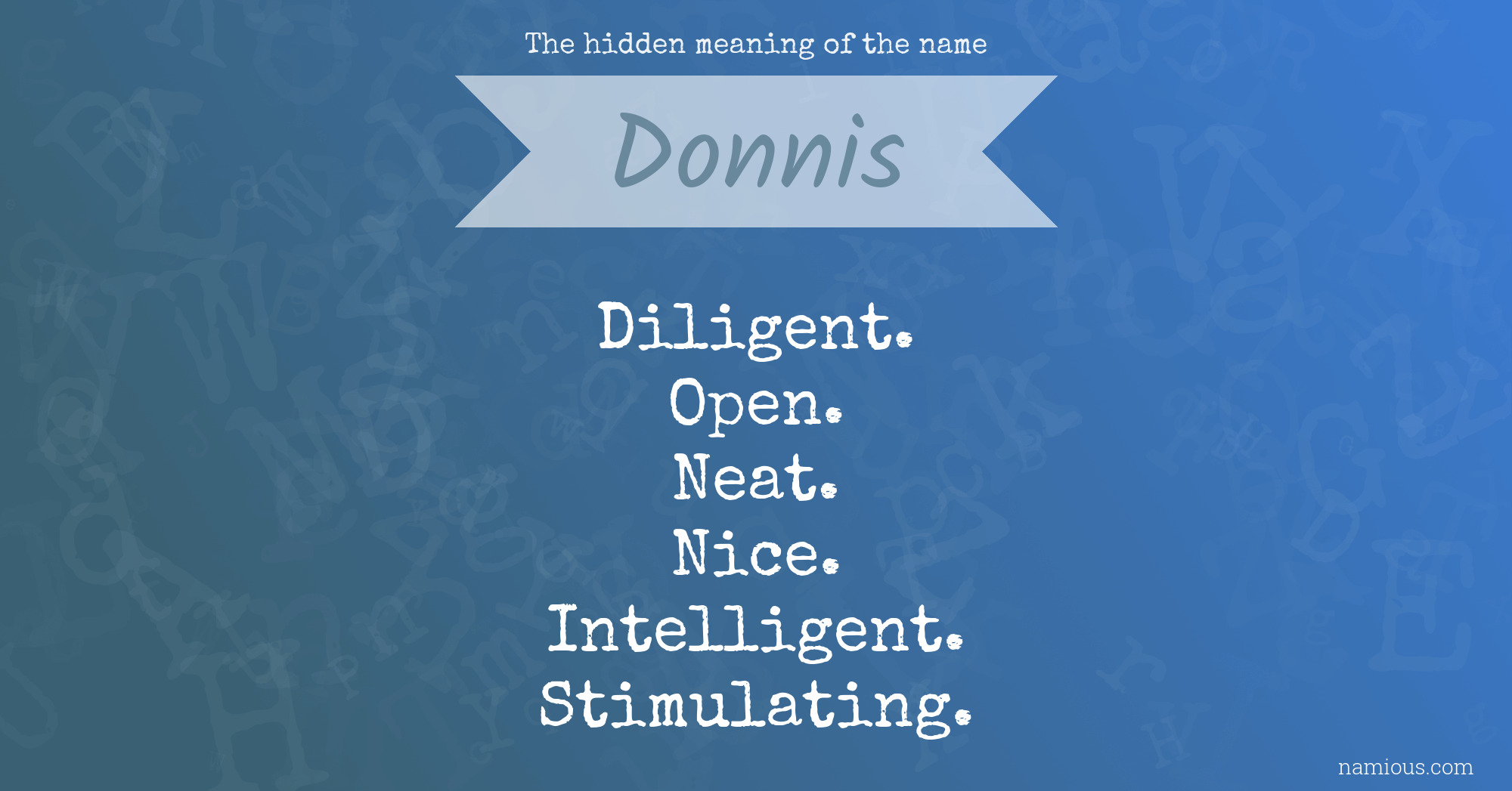 The hidden meaning of the name Donnis