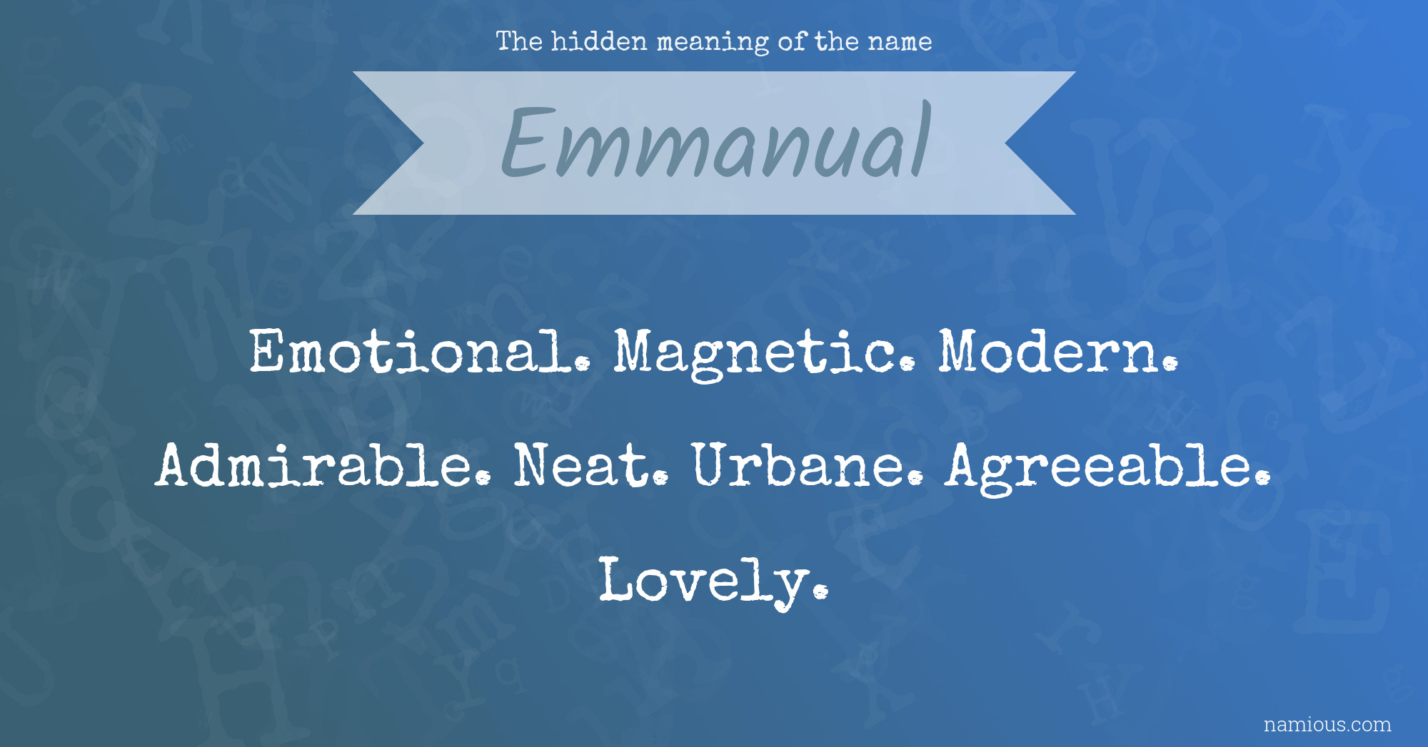 The hidden meaning of the name Emmanual
