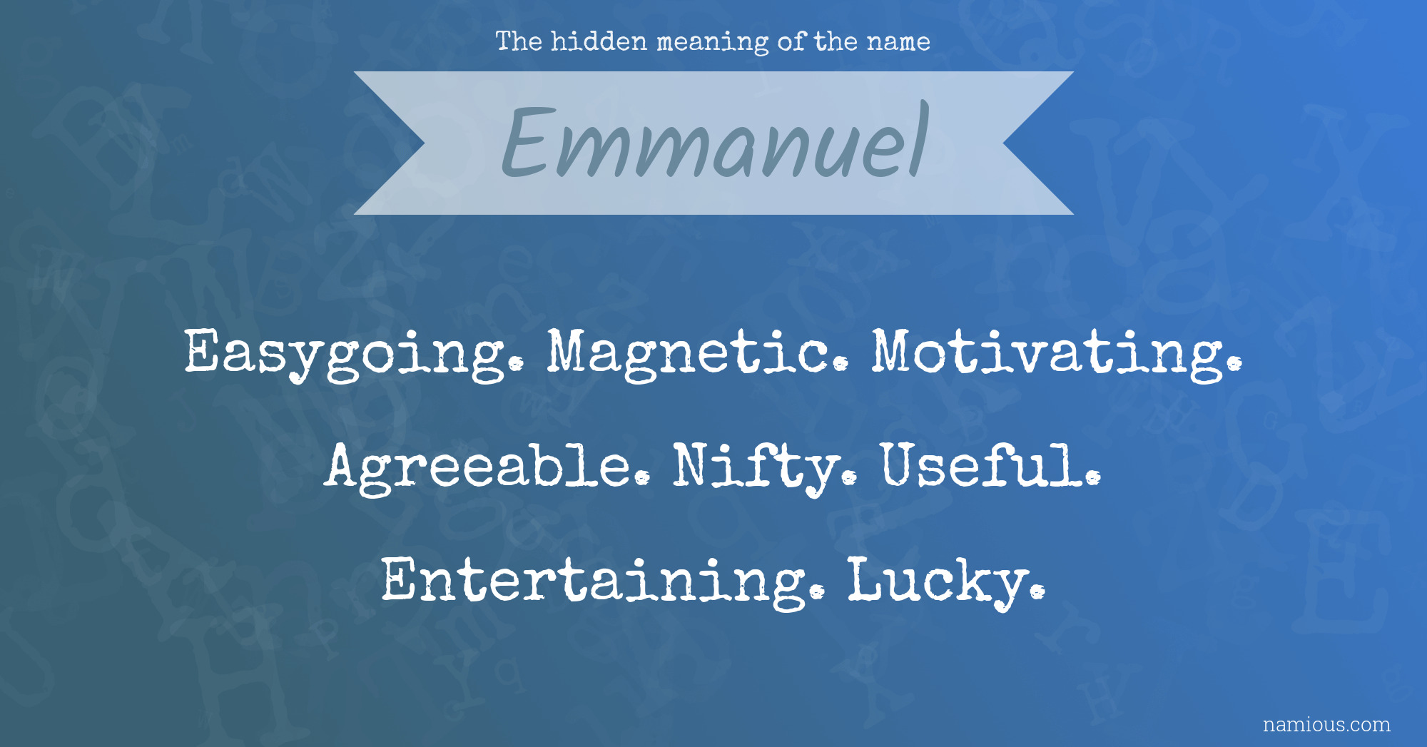 The hidden meaning of the name Emmanuel