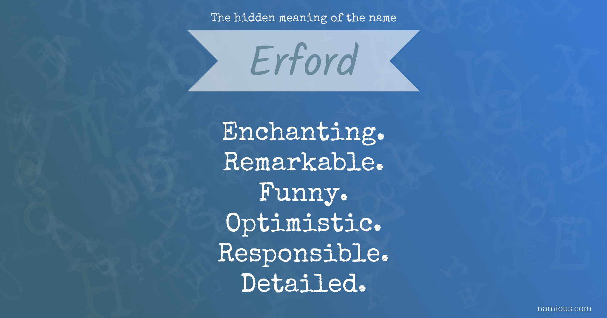 The hidden meaning of the name Erford