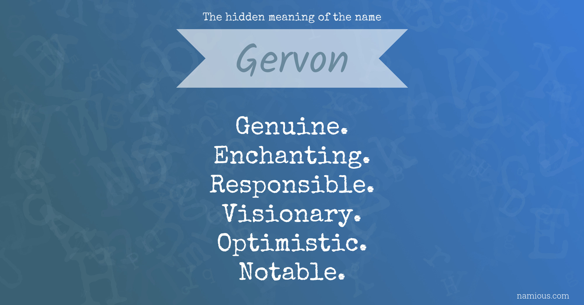 The hidden meaning of the name Gervon