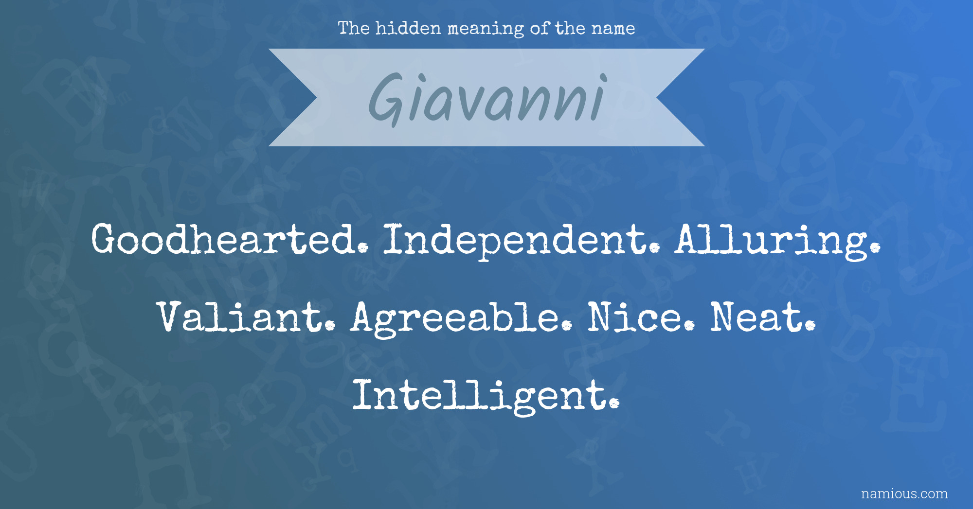 The hidden meaning of the name Giavanni