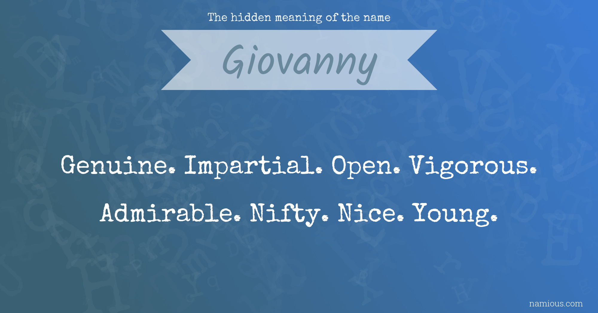 The hidden meaning of the name Giovanny
