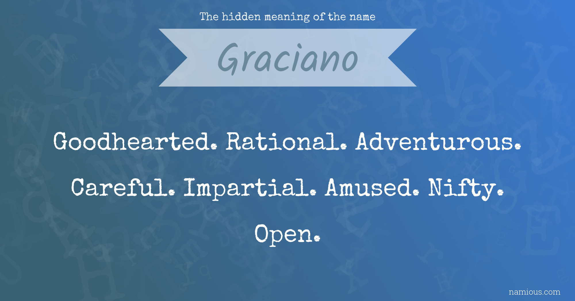 The hidden meaning of the name Graciano