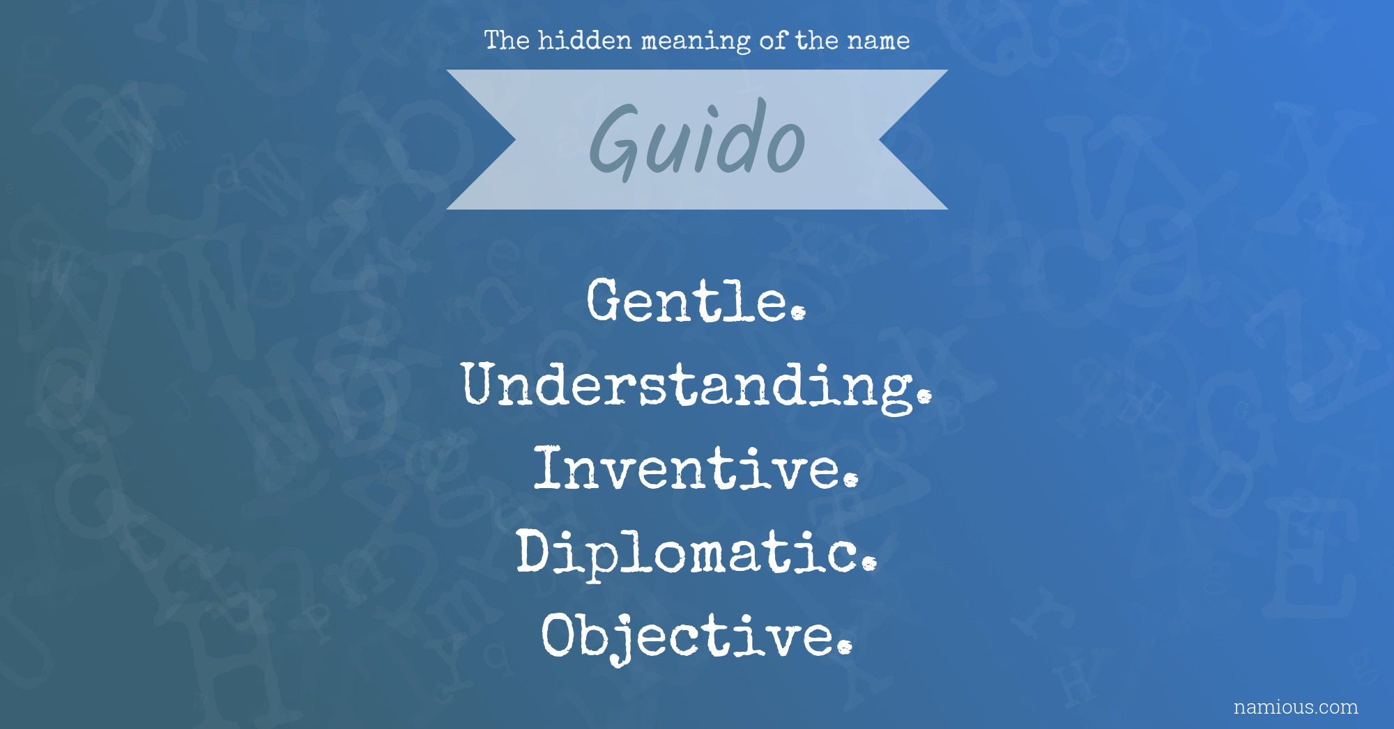 The hidden meaning of the name Guido