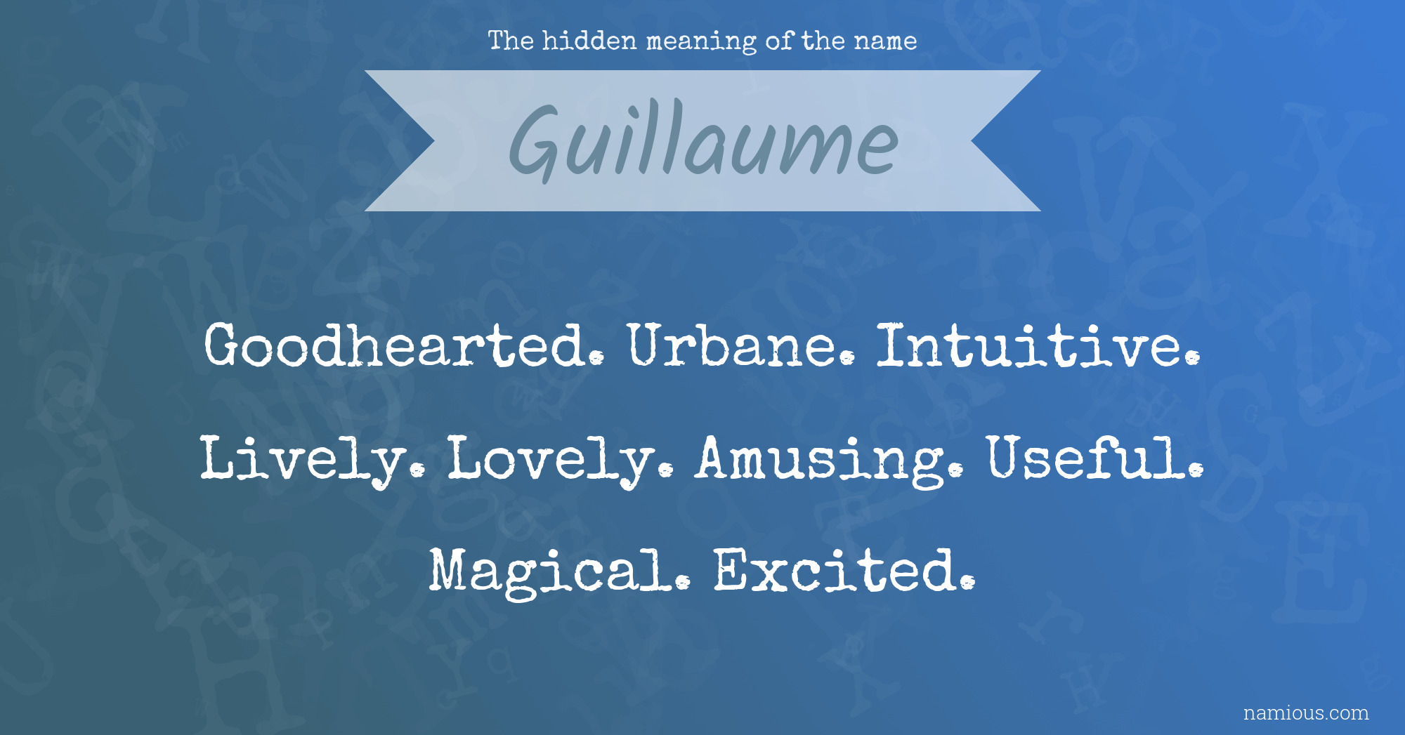 The hidden meaning of the name Guillaume