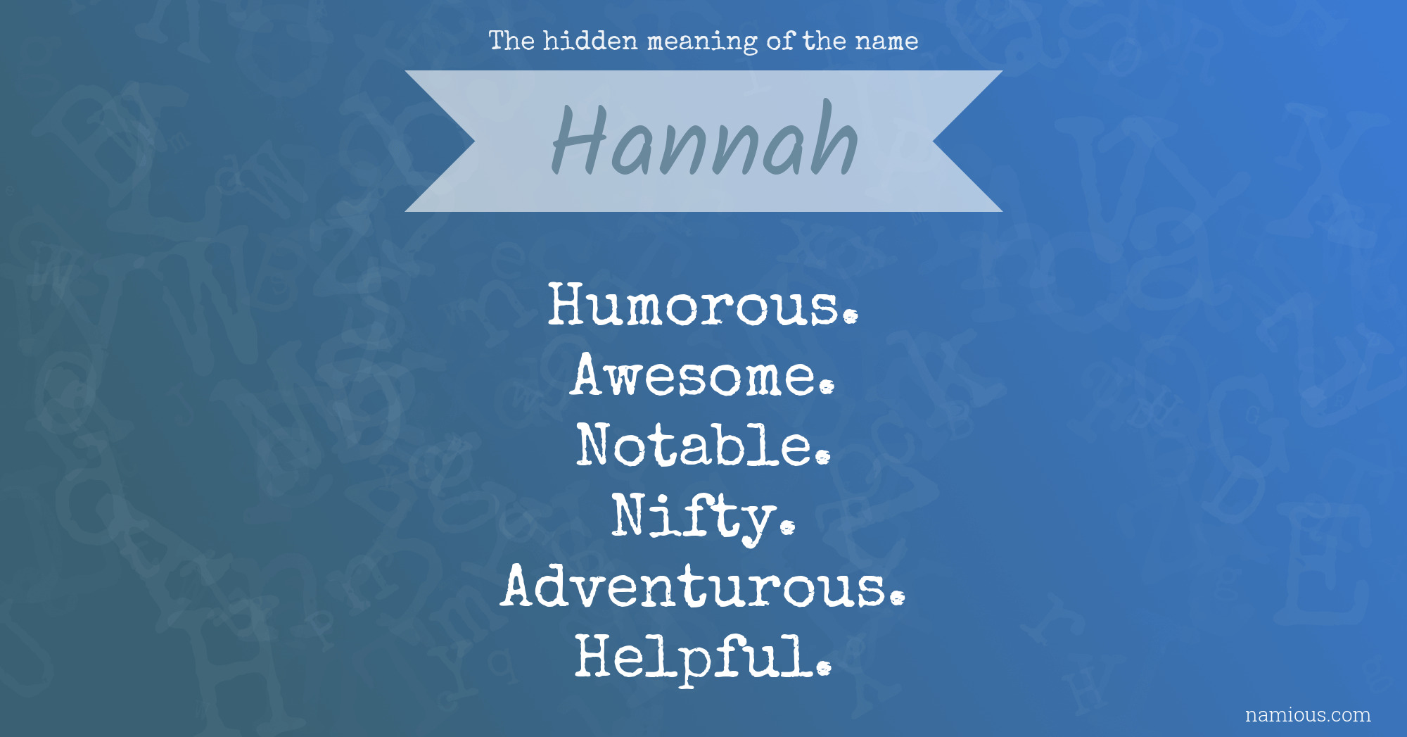 The hidden meaning of the name Hannah