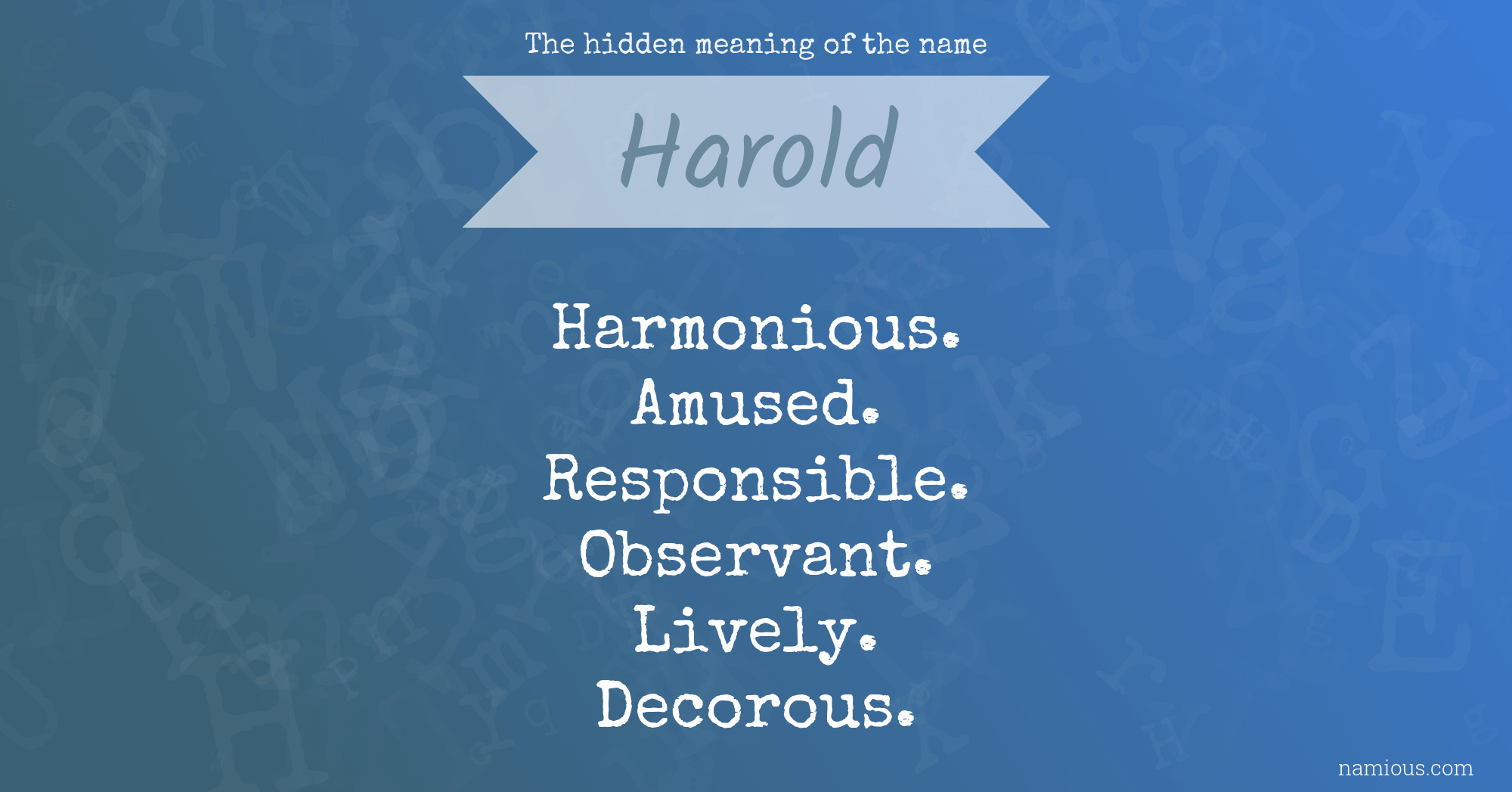 The hidden meaning of the name Harold