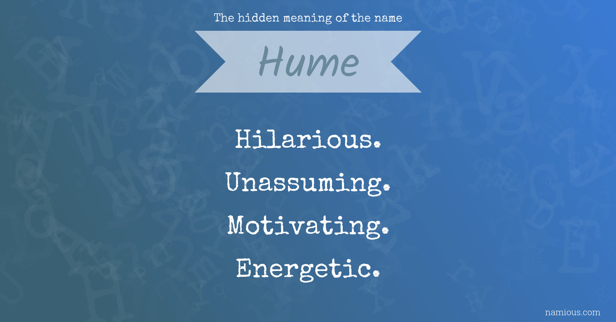 The hidden meaning of the name Hume