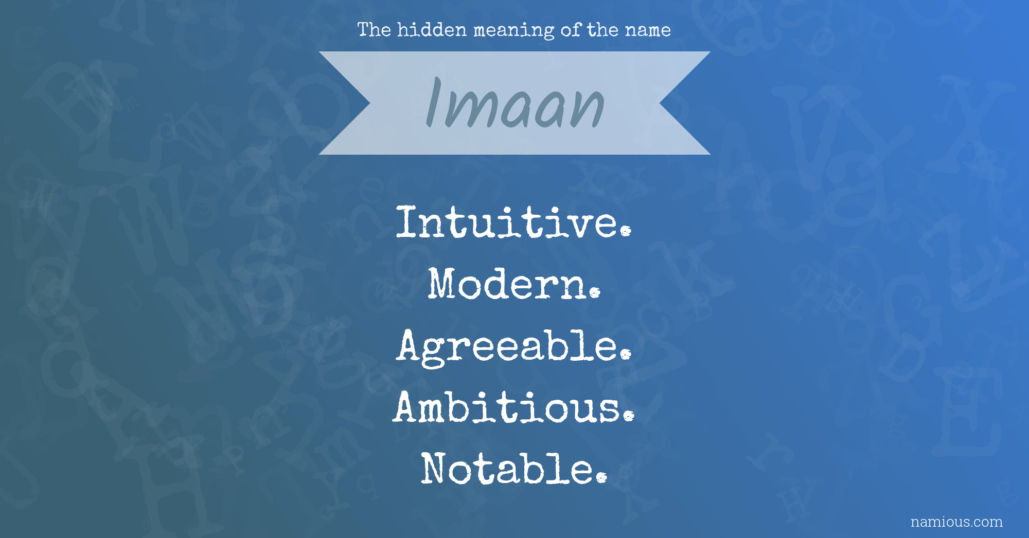 The hidden meaning of the name Imaan
