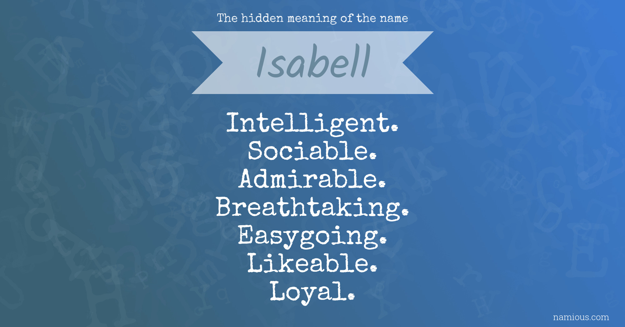 The hidden meaning of the name Isabell