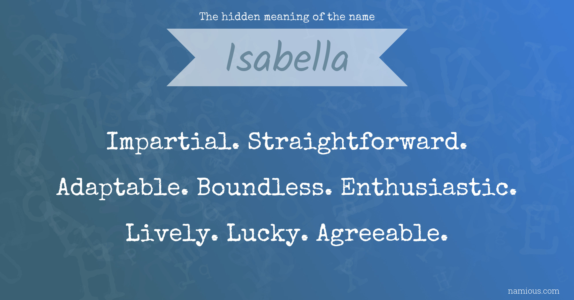 The hidden meaning of the name Isabella