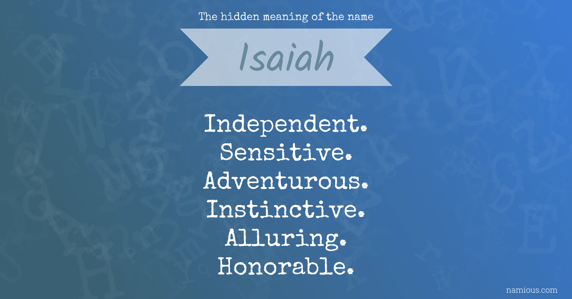 The Hidden Meaning Of The Name Isaiah Namious