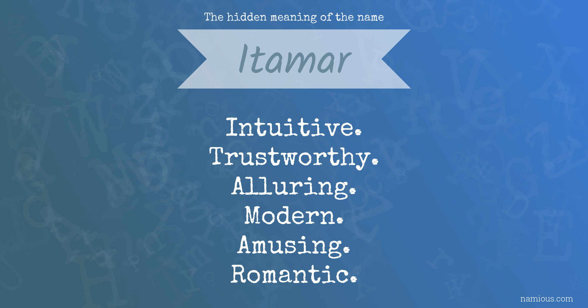 The hidden meaning of the name Itamar