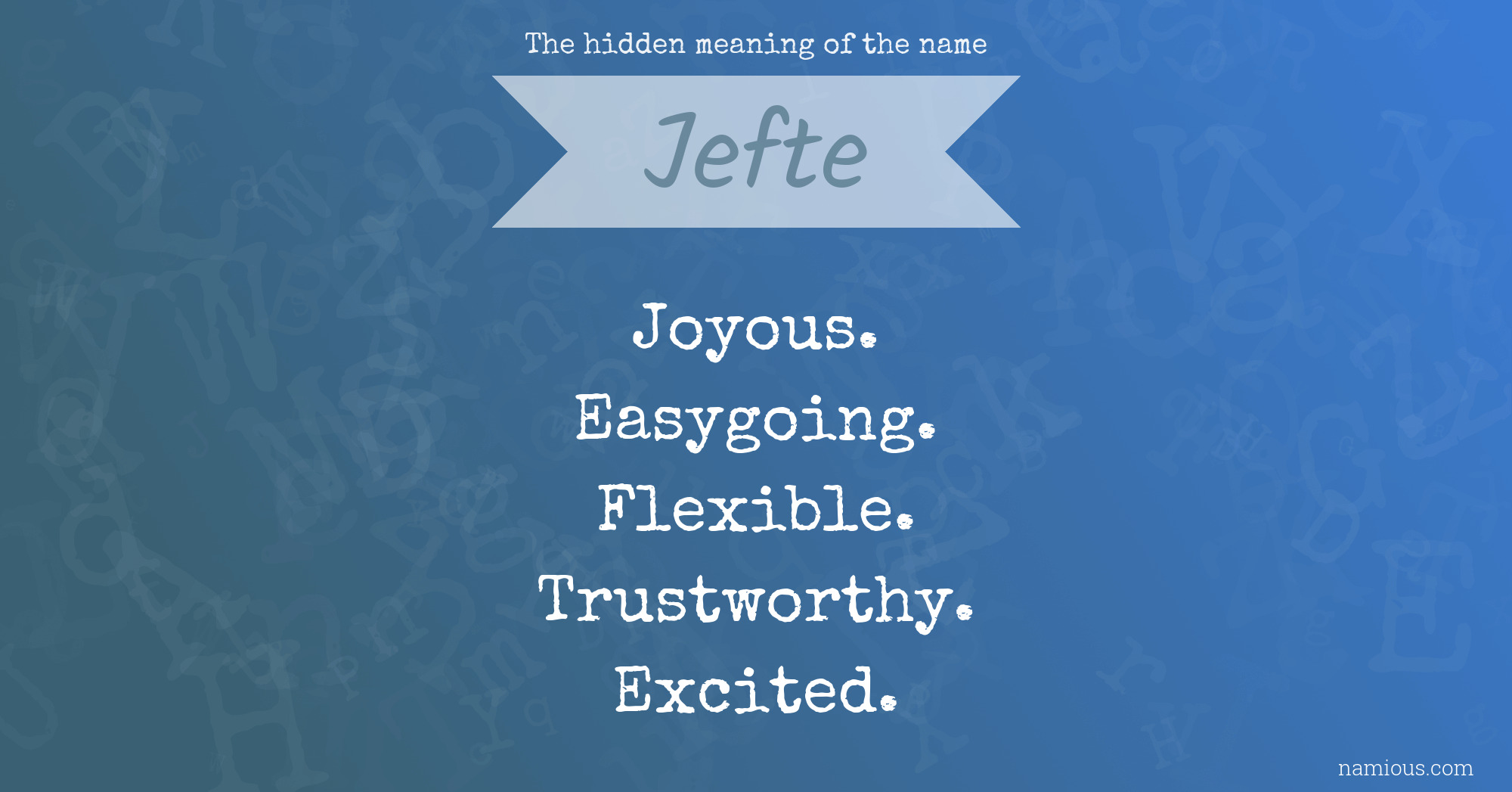 The hidden meaning of the name Jefte