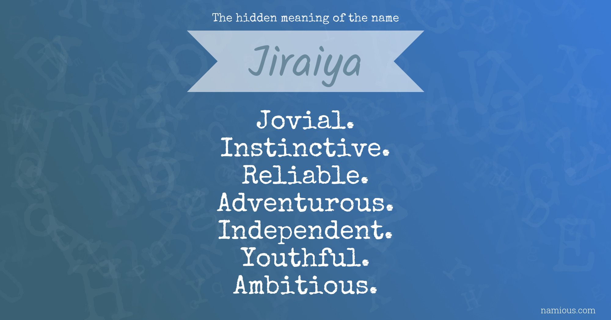 The hidden meaning of the name Jiraiya