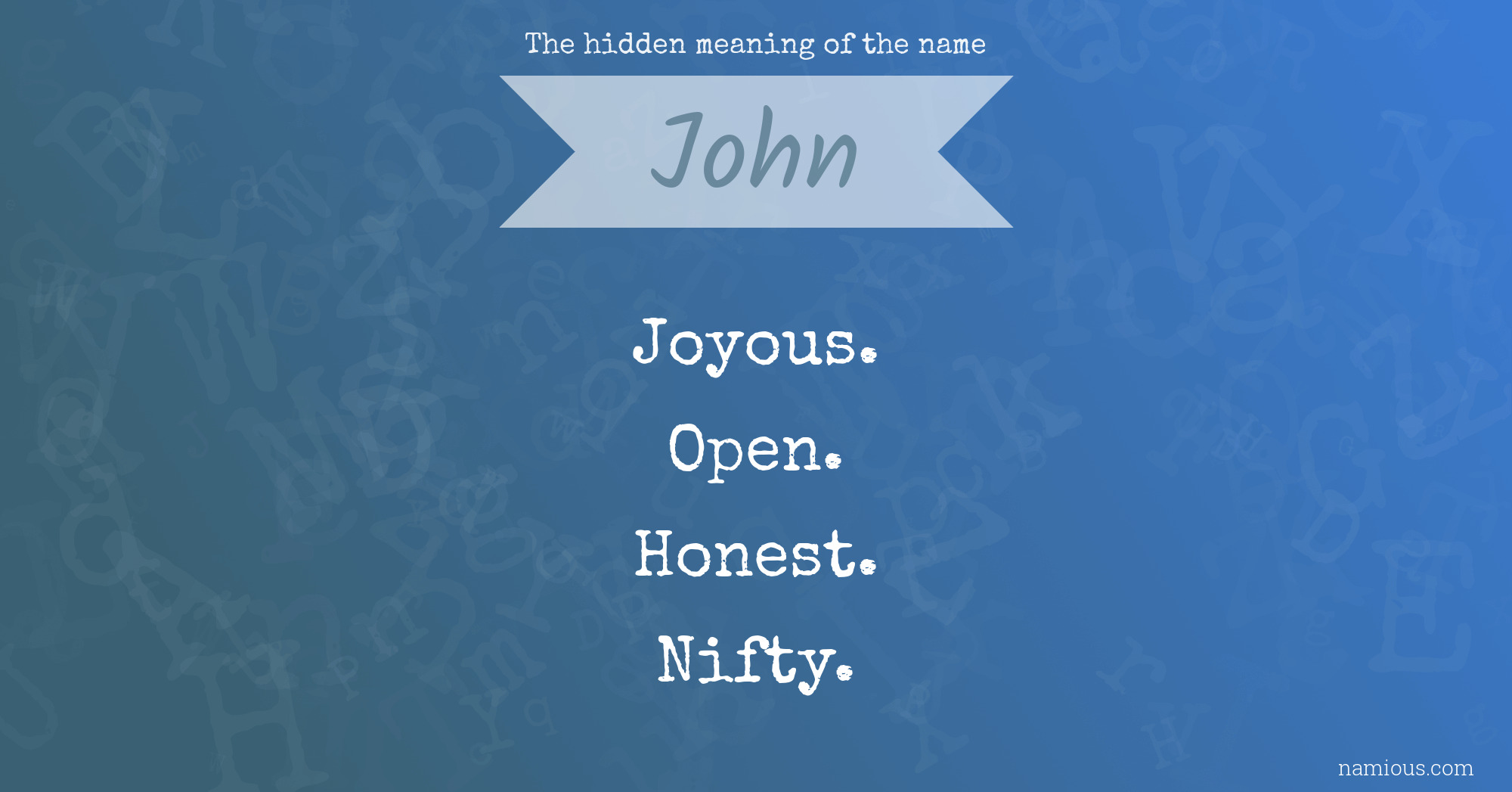 The hidden meaning of the name John