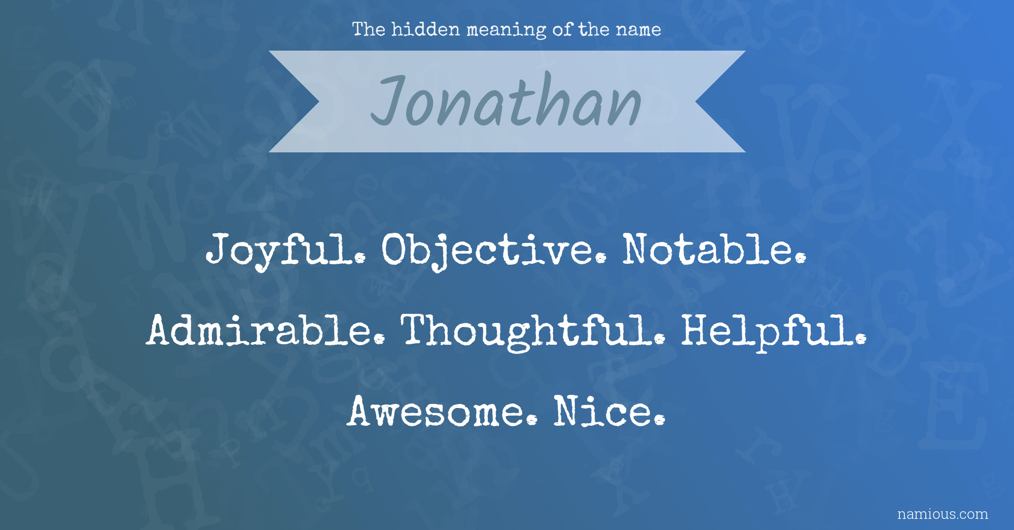 The hidden meaning of the name Jonathan