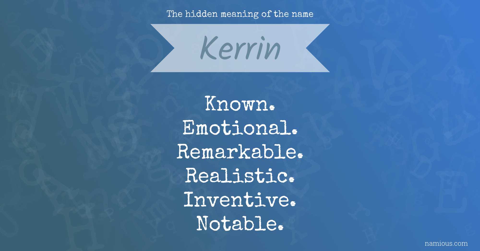 The hidden meaning of the name Kerrin