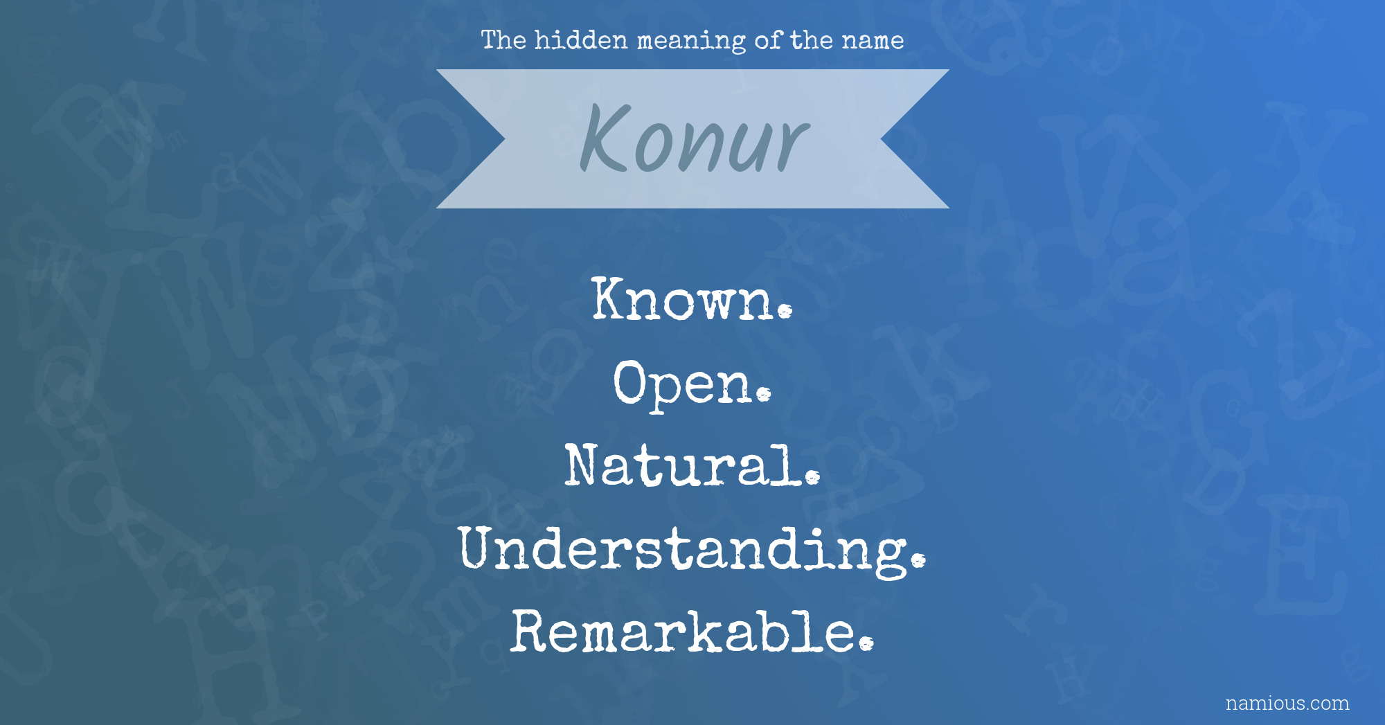 The hidden meaning of the name Konur