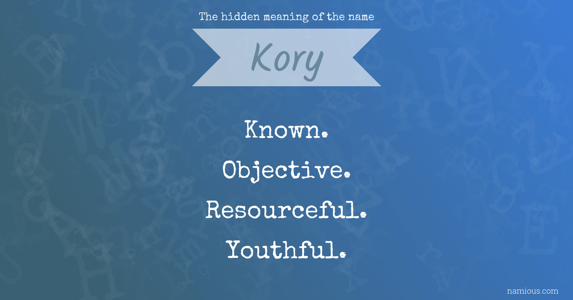 The hidden meaning of the name Kory