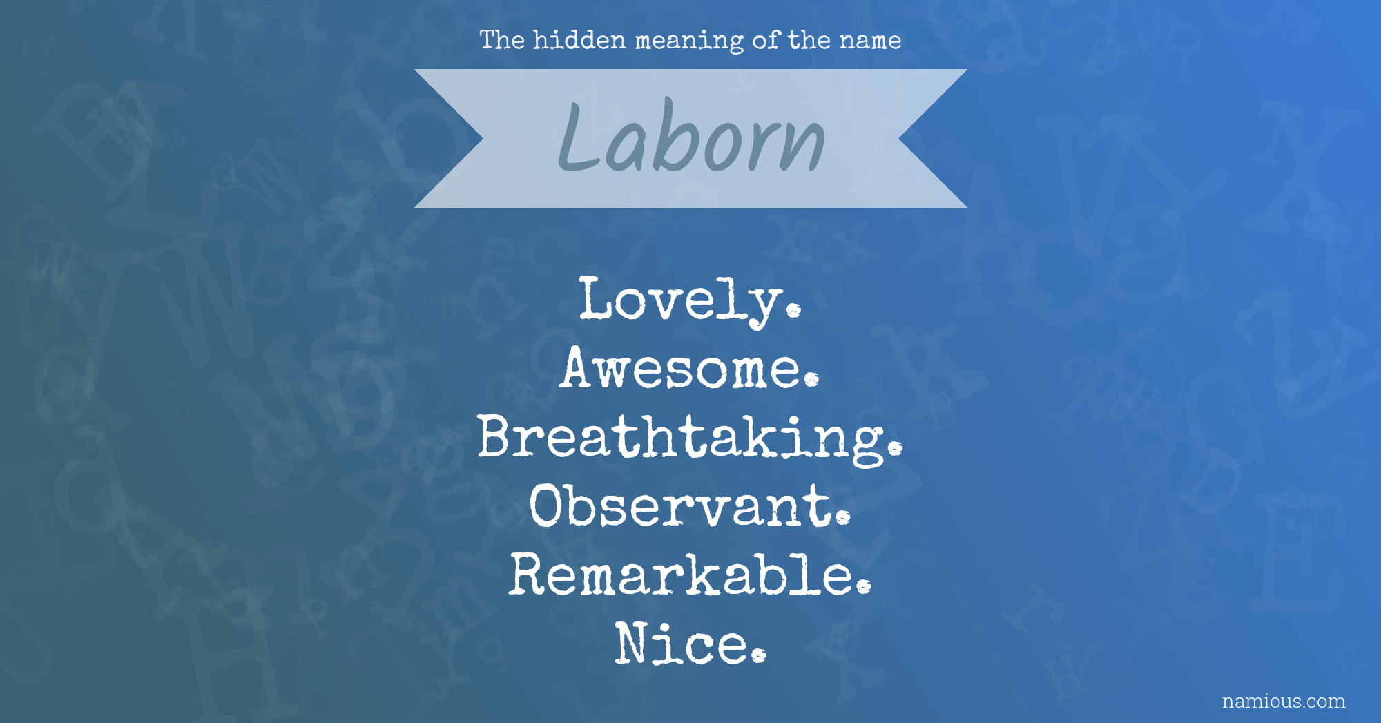The hidden meaning of the name Laborn