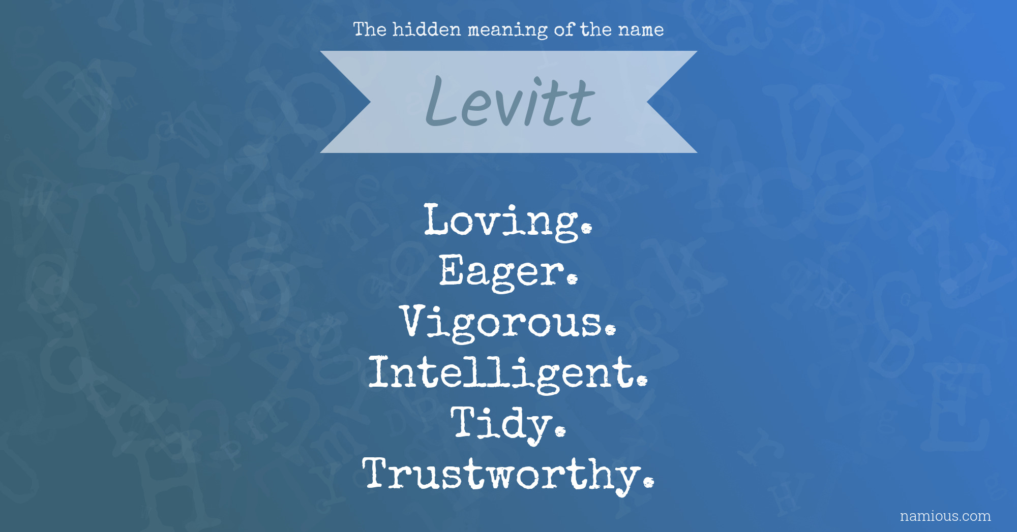 The hidden meaning of the name Levitt