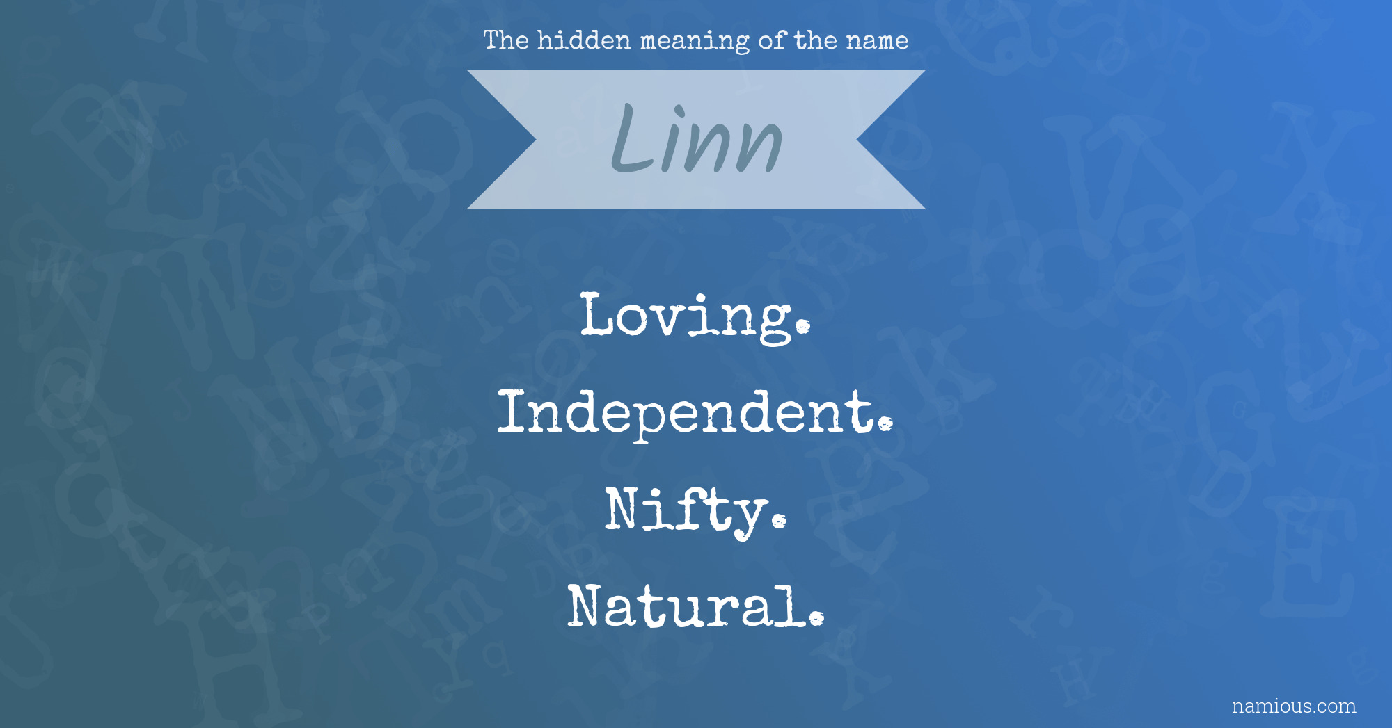 The hidden meaning of the name Linn