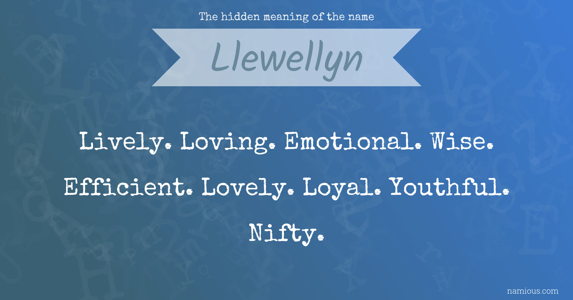 The hidden meaning of the name Llewellyn