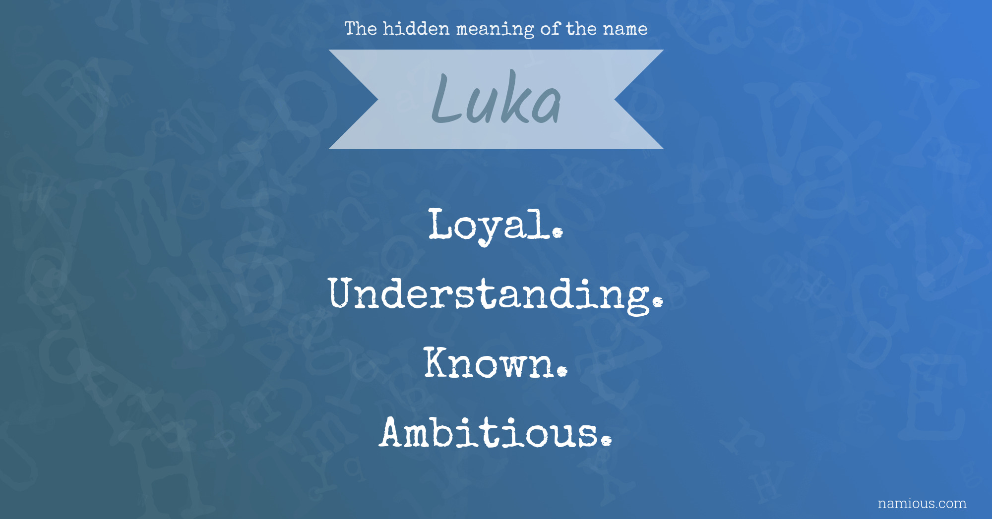 The hidden meaning of the name Luka