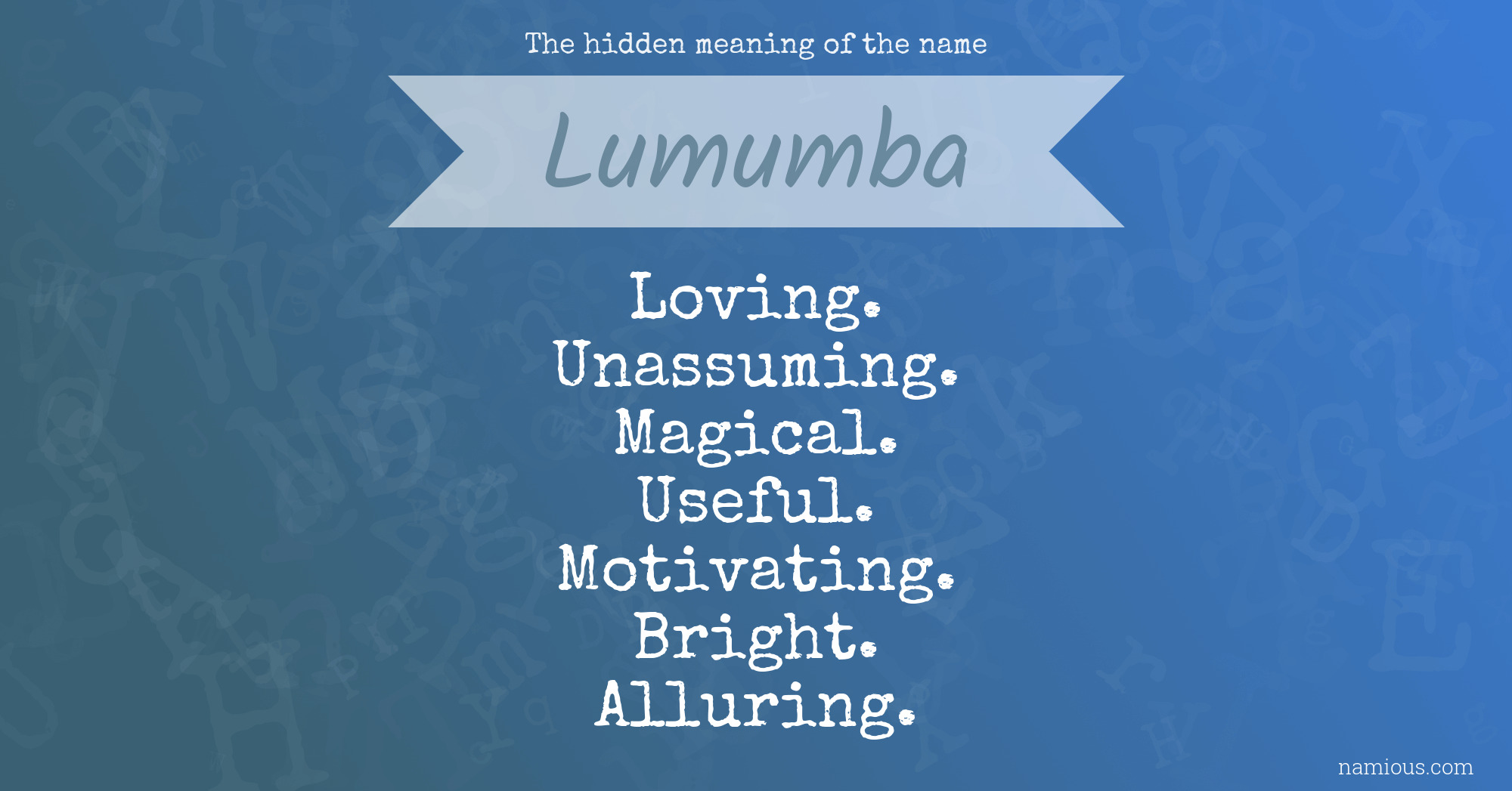 The hidden meaning of the name Lumumba