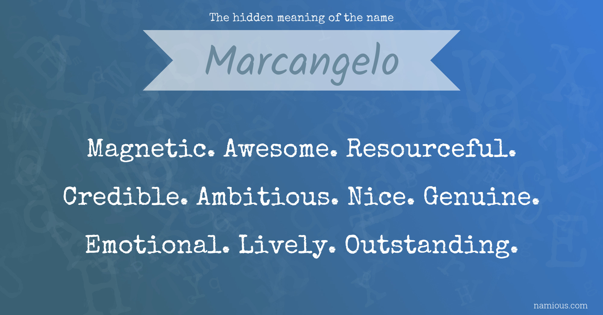The hidden meaning of the name Marcangelo