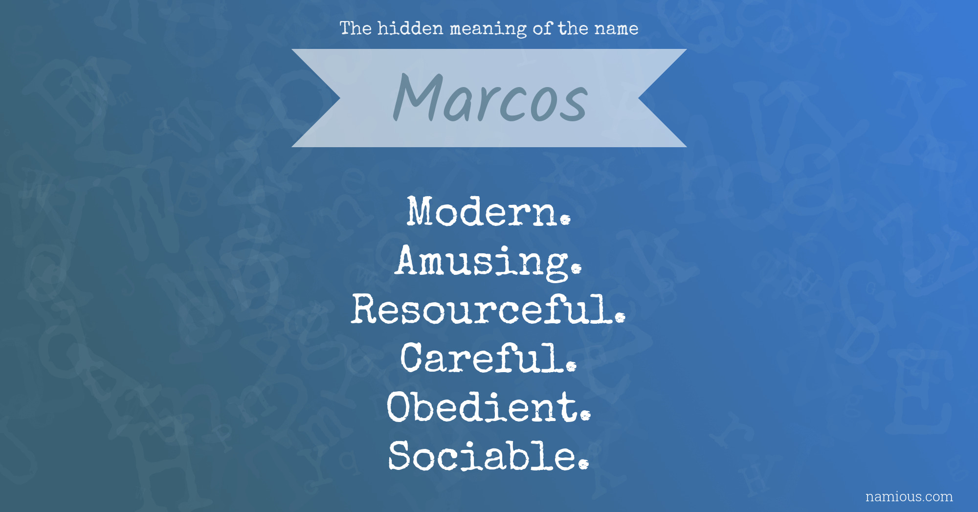 The hidden meaning of the name Marcos